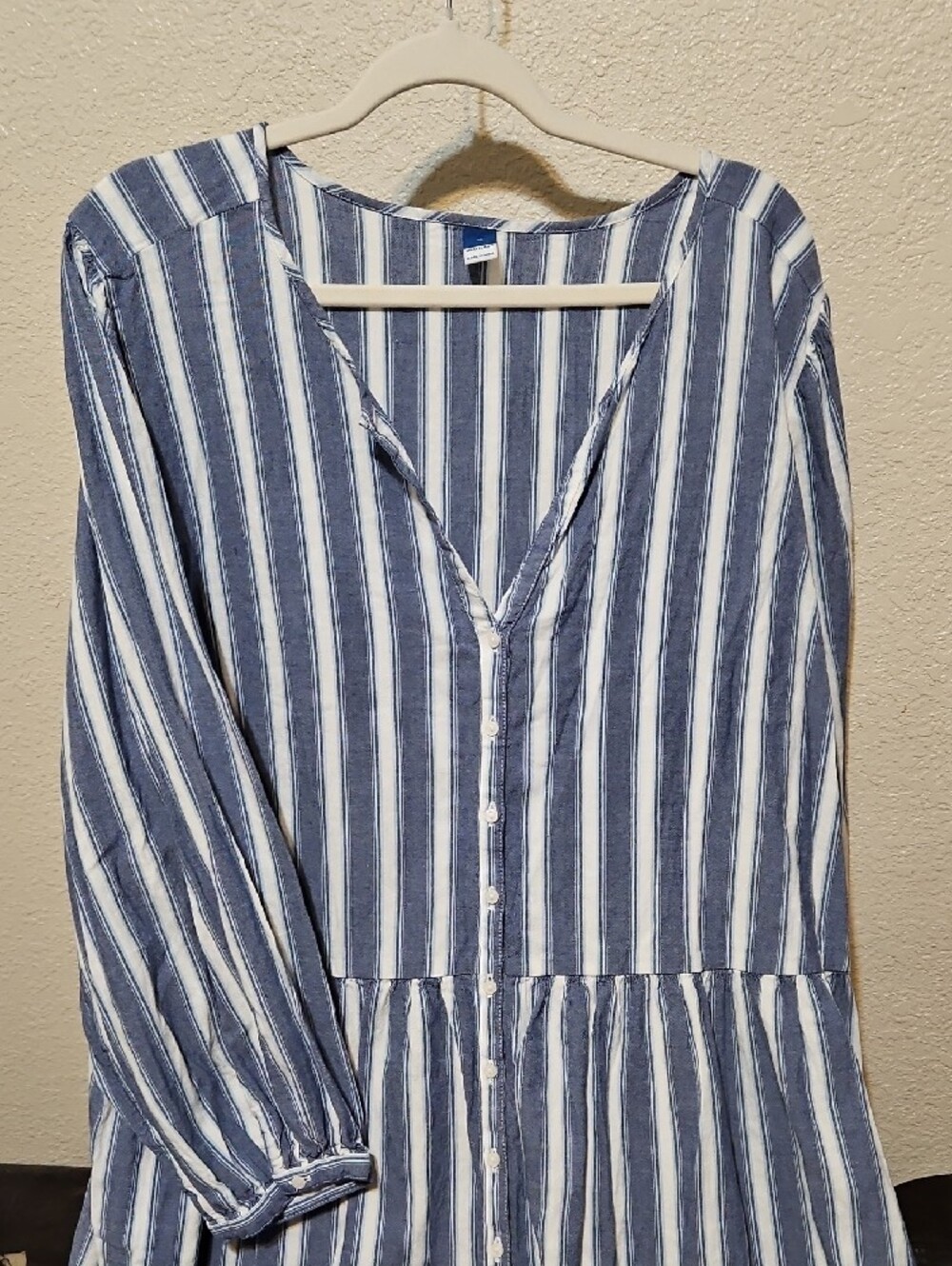 Old Navy Blue and White Striped Midi Dress - Picture 2 of 9